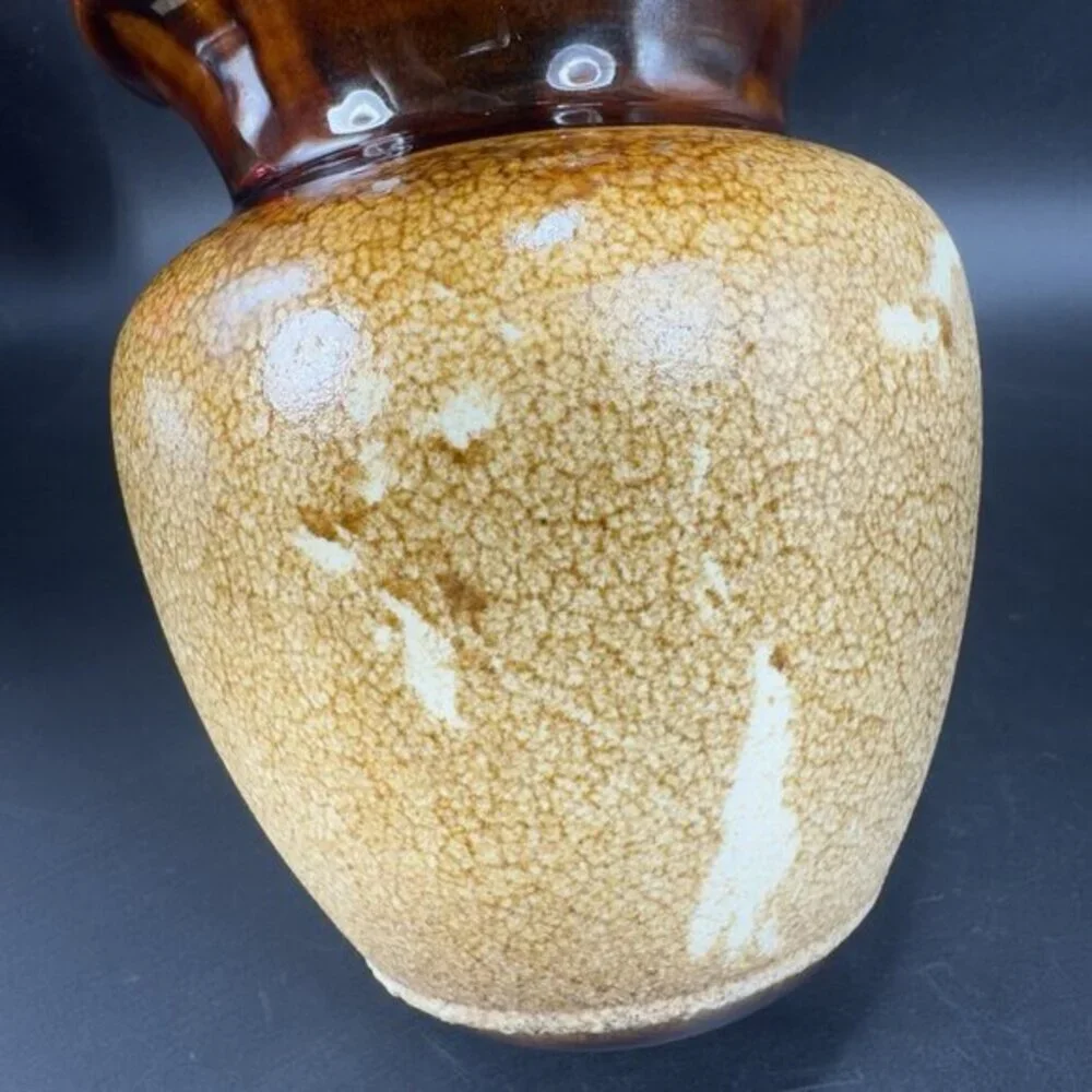 Royal Haeger Brown Earth Glaze Ceramic Vase Vessel Drip Glaze Signed Pottery VTG